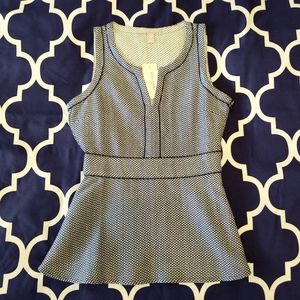 Banana Republic Sleeveless Peplum Polka Dot Top